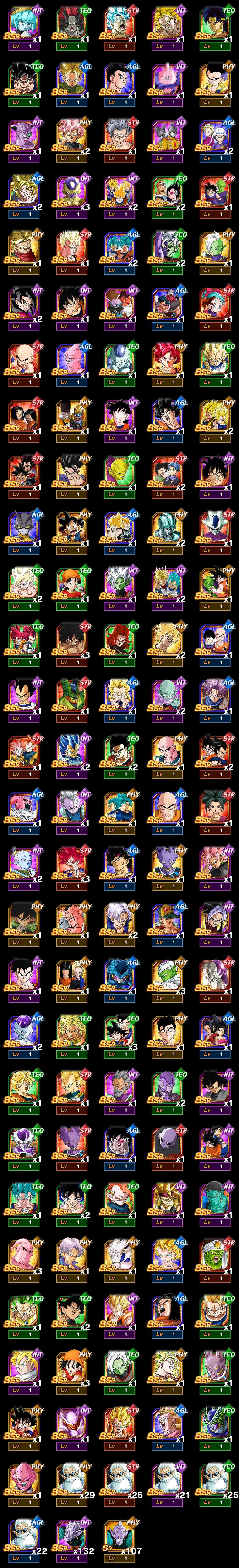 INT Legendary Super Saiyan Broly,TEQ Broly,TEQ Goku (Ultra Instinct -Sign-),INT Majin Buu (Good),PHY Goku Black (Super Saiyan Rosé)